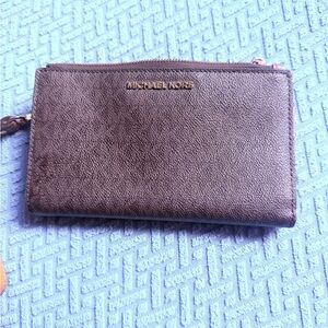 Michael Kors Dark Brown Zip Wallet